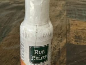 Rub & Relief Ortho Oil bottle for pain relief and muscle relaxation.