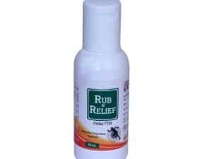 Rub & Relief Orthopedic Oil bottle for pain relief and muscle relaxation.